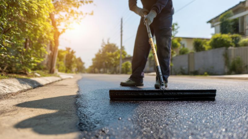 Asphalt Sealcoating in Progress